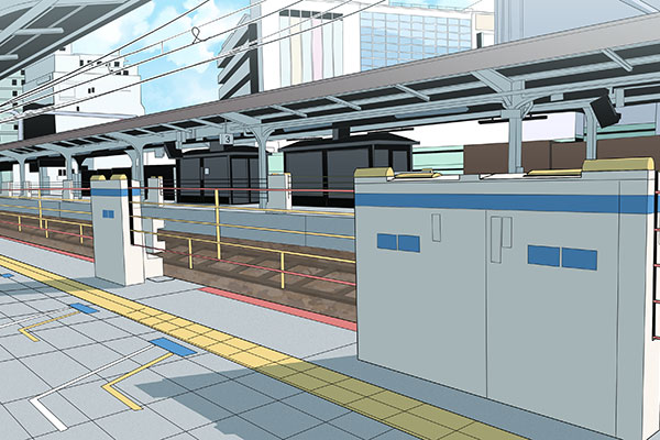駅構内の点検